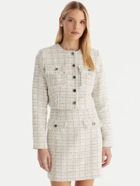 Guess Kurtka przejściowa W5YN44 WHDB2 Biały Regular Fit