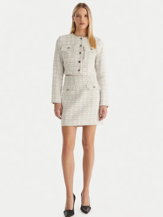 Guess Kurtka przejściowa W5YN44 WHDB2 Biały Regular Fit