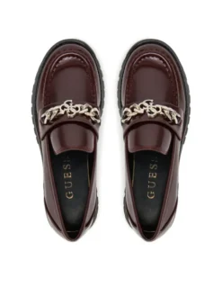 Guess Loafersy FLPALR ELE14 Bordowy