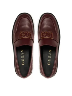 Guess Loafersy FLTSH3 LEA14 Bordowy