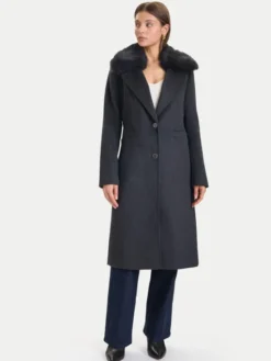Guess Płaszcz wełniany W5BL19 W2642 Szary Regular Fit