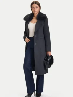 Guess Płaszcz wełniany W5BL19 W2642 Szary Regular Fit