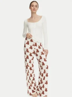 Guess Piżama O6BX01 K5026 Kremowy Regular Fit