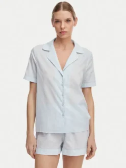 Guess Piżama O6GX00 WN011 Niebieski jasny Regular Fit