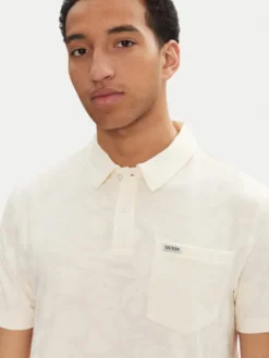 Guess Polo M5GP08 KCSJ0 Écru Regular Fit