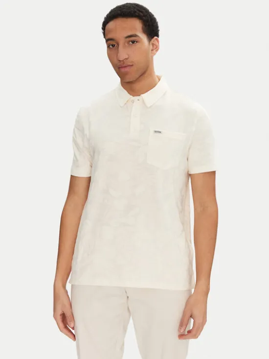 Guess Polo M5GP08 KCSJ0 Écru Regular Fit