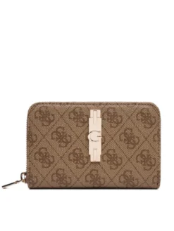 Guess Portfel Yvonne Logo Slg SWSG23 78140 Beżowy ciemny