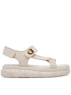 Guess Sandały FLJLAN ELE03 Écru