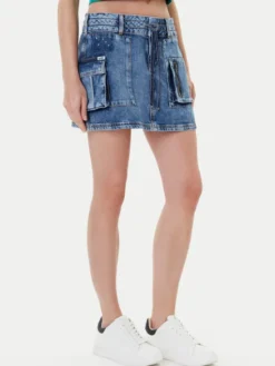 Guess Spódnica jeansowa W5YD0L D5R01 Niebieski Regular Fit
