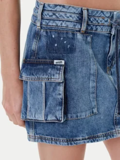 Guess Spódnica jeansowa W5YD0L D5R01 Niebieski Regular Fit