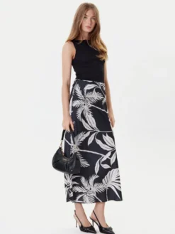 Guess Spódnica midi W5YD55 WF1T2 Czarny Regular Fit