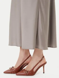 Guess Spódnica midi W5YD55 WF1T2 Szary Regular Fit