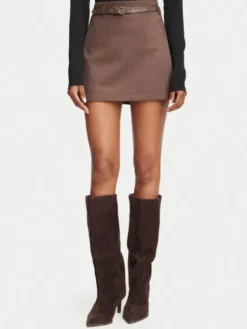 Guess Spódnica mini W6YD06 W2890 Brązowy Regular Fit