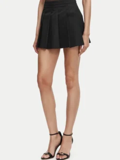 Guess Spódnica plisowana W6YD14 W2940 Czarny Regular Fit