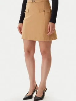 Guess Spódnica trapezowa W5BD61 KCMU2 Beżowy Regular Fit