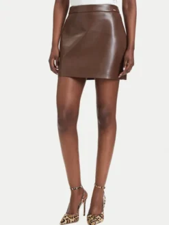 Guess Spódnica z imitacji skóry W6YD09 W2902 Brązowy Regular Fit