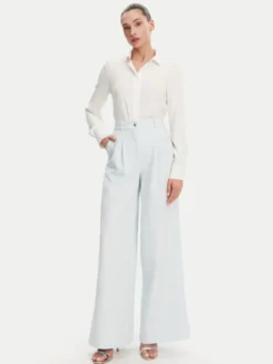 Guess Spodnie palazzo W5GB02 WH9Y2 Błękitny Wide Leg