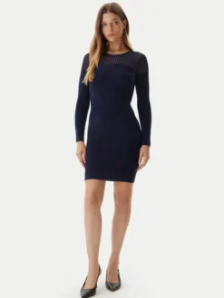 Guess Sukienka dzianinowa W5BK63 Z0890 Granatowy Slim Fit