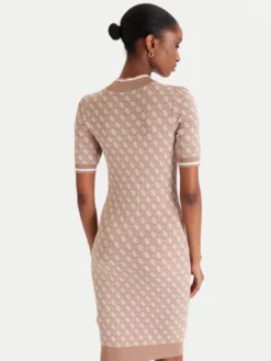 Guess Sukienka dzianinowa W3YK39 Z37K0 Beżowy Regular Fit