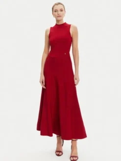 Guess Sukienka dzianinowa W5YK0S Z0241 Bordowy Regular Fit