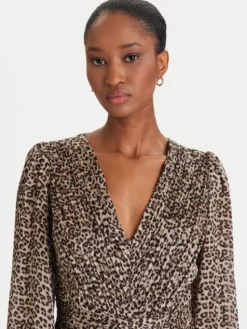 Guess Sukienka koktajlowa W5YK20 WDW82 Beżowy Regular Fit