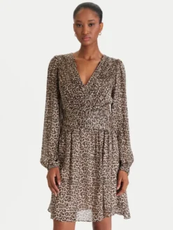 Guess Sukienka koktajlowa W5YK20 WDW82 Beżowy Regular Fit