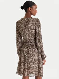 Guess Sukienka koktajlowa W5YK20 WDW82 Beżowy Regular Fit