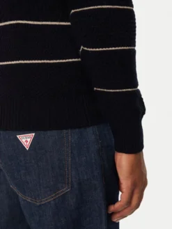 Guess Sweter M6BR37 Z1418 Granatowy Regular Fit