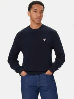 Guess Sweter M4BR30 Z3HM1 Granatowy Regular Fit