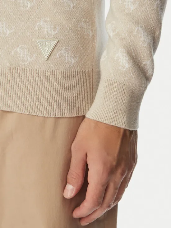 Guess Sweter M6YR11 Z0916 Beżowy jasny Regular Fit