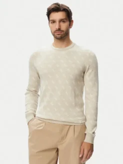 Guess Sweter M6YR11 Z0916 Beżowy jasny Regular Fit
