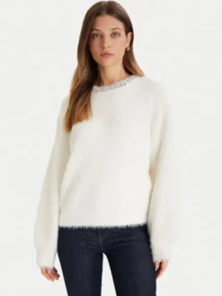 Guess Sweter W5BR58 Z3BH0 Biały Regular Fit