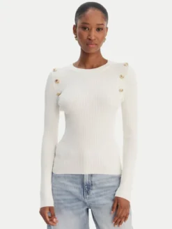 Guess Sweter W6RR58 Z2YK2 Écru Regular Fit