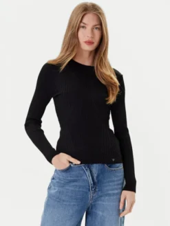Guess Sweter W5YR08 Z0040 Czarny Slim Fit