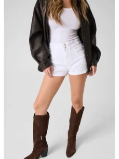 Guess Szorty materiałowe 183153 Biały Short Fit