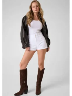 Guess Szorty materiałowe 183153 Biały Short Fit