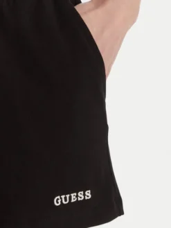 Guess Szorty sportowe E6GD01 KCRZ1 Czarny Relaxed Fit