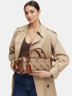 Guess Torebka Audrey Logo HWJG97 55060 Brązowy jasny