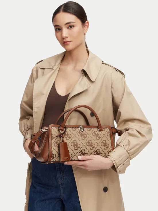 Guess Torebka Audrey Logo HWJG97 55060 Brązowy jasny