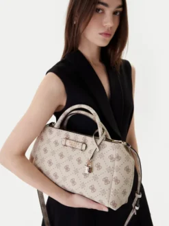 Guess Torebka Carrie Logo HWGP98 98060 Écru