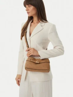 Guess Torebka Ella Logo Mini HWPD97 46730 Beżowy ciemny