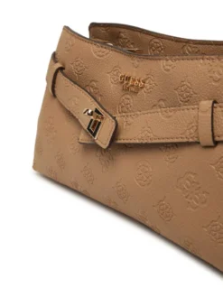 Guess Torebka Ella Logo Mini HWPD97 46730 Beżowy ciemny