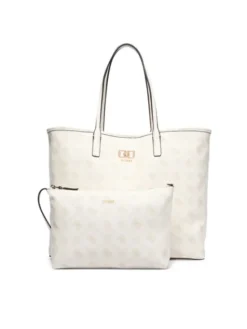 Guess Torebka Emelie Logo HWGP99 28240 Kremowy