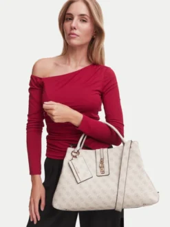 Guess Torebka Yvonne Logo HWSG23 78220 Kremowy