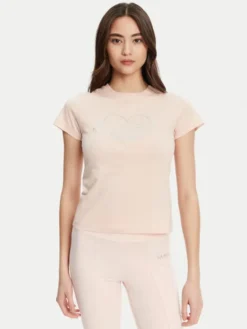 Guess T-Shirt V5GI10 K9RM1 Różowy Regular Fit