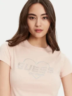 Guess T-Shirt V5GI10 K9RM1 Różowy Regular Fit