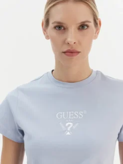 Guess T-Shirt V4YI21 KCDH1 Błękitny Regular Fit