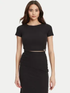 Guess T-Shirt W5YP14 KAQL2 Czarny Regular Fit