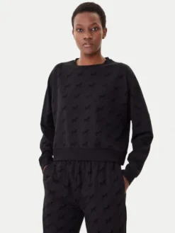 HUGO Bluza Lokky 50545210 Czarny Relaxed Fit