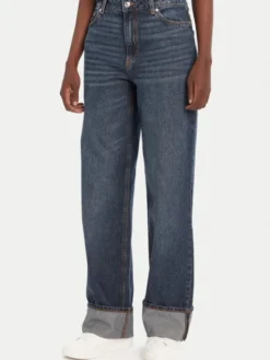 HUGO Jeansy Gealena_2 50542144 Granatowy Wide Leg